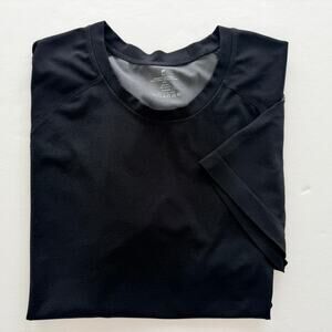 Fabletics Men's Black Mesh Short Sleeve Tee Black XXL Gym Run Crossfit